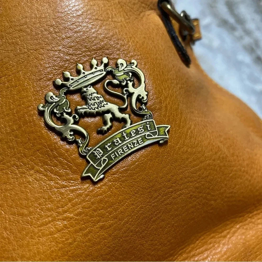 Pratesi Firenze Volterra Genuine Leather Handbag in Cognac